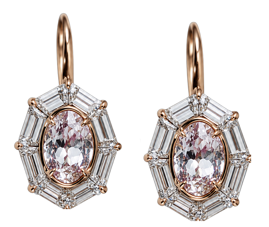 Pink diamond earrings