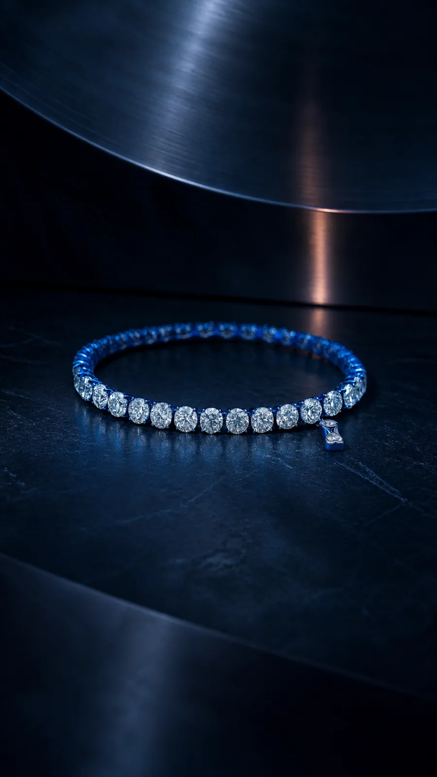 Diamond bracelet in a sculptural exhibition setting
